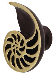 Right Shell Cabinet Knob - 1 1/2 inch x 1 1/8 inch.